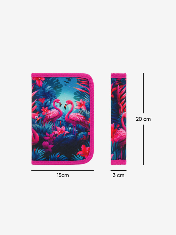 BAAGL  Ergo roza školski set - aktovka, pernica, torba Baagl Flamingos