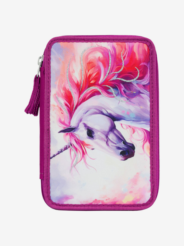 BAAGL  Ljubičasta školska pernica na tri razine Baagl Unicorn Kingdom