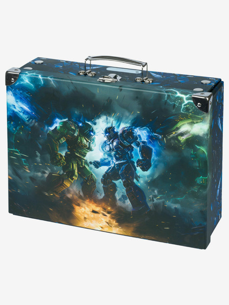 BAAGL  Crna preklopna školska torba s okovom Baagl Roboti