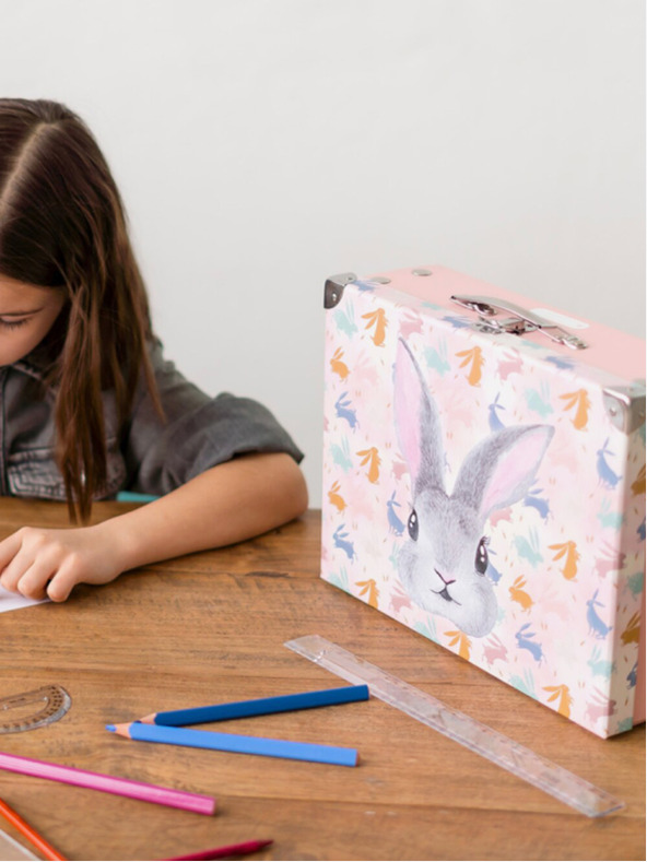 BAAGL  Ružičasta sklopiva školska torba s okovom Baagl Bunny