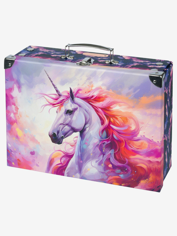 BAAGL  Ljubičasta sklopiva školska torba s dodacima Baagl Unicorn Kingdom