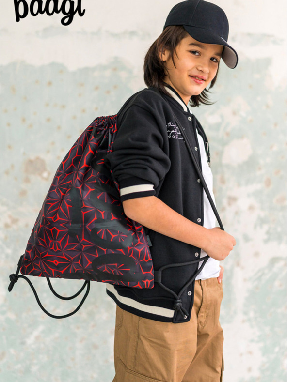 BAAGL  Baagl crvena poligon crna torba