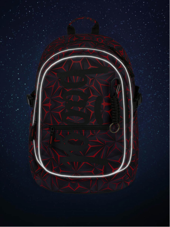 BAAGL  Crni školski set - ruksak, pernica, torba Baagl Core Red Polygon