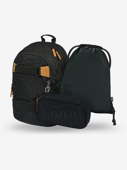 BAAGL  Sivi školski set - ruksak, pernica, torba Baagl Skate Darkness