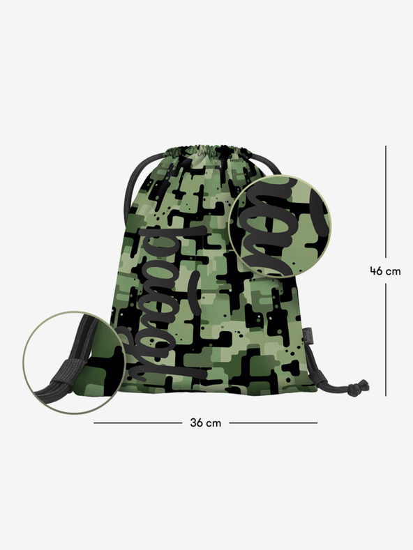 BAAGL  Crni školski set - ruksak, pernica, torba Baagl Coolmate Green