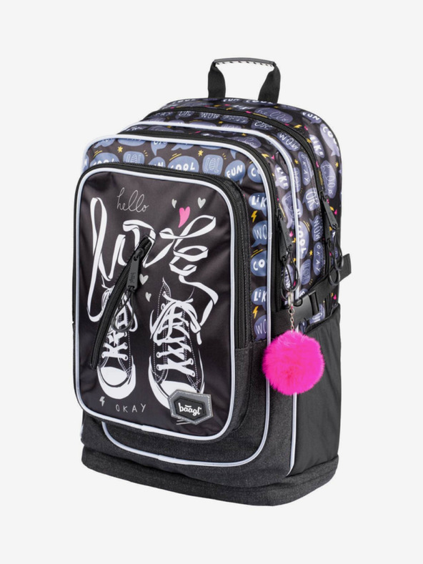 BAAGL  Crne tenisice u 3 kompleta: ruksak, pernica i Baagl torba