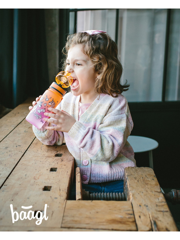 BAAGL  Boca za piće od jednoroga od tritana narančastog gradijenta, 350 ml Baagl