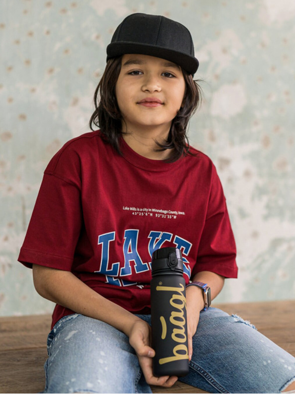 BAAGL  Boca za piće od crnog tritana zlatna, 700 ml Baagl