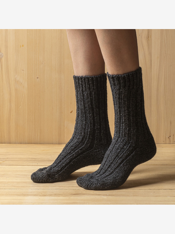 Balkanova Debele vunene čarape 100% merino vuna, antracit