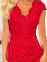 numoco Čipkana haljina s dekolteom - Red Numoco
