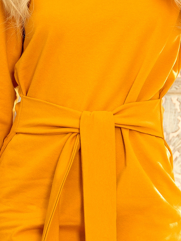 numoco Haljina sa širokim pojasom - senf Numoco