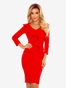 numoco Elegantna haljina s volanom i dekolteom - crvena Numoco
