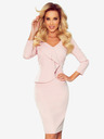 numoco Elegantna haljina s volanom i dekolteom - pastelno roza Numoco