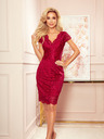 numoco Čipkasta haljina s dekolteom - Boja vina Numoco