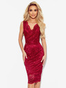numoco Čipkana midi haljina s torbastim izrezom - Numoco boje vina