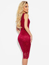 numoco Čipkana midi haljina s torbastim izrezom - Numoco boje vina