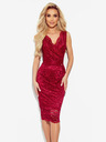 numoco Čipkana midi haljina s torbastim izrezom - Numoco boje vina