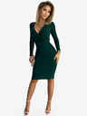 numoco Krojena haljina s širokim izrezom i dugim rukavima - Green Numoco