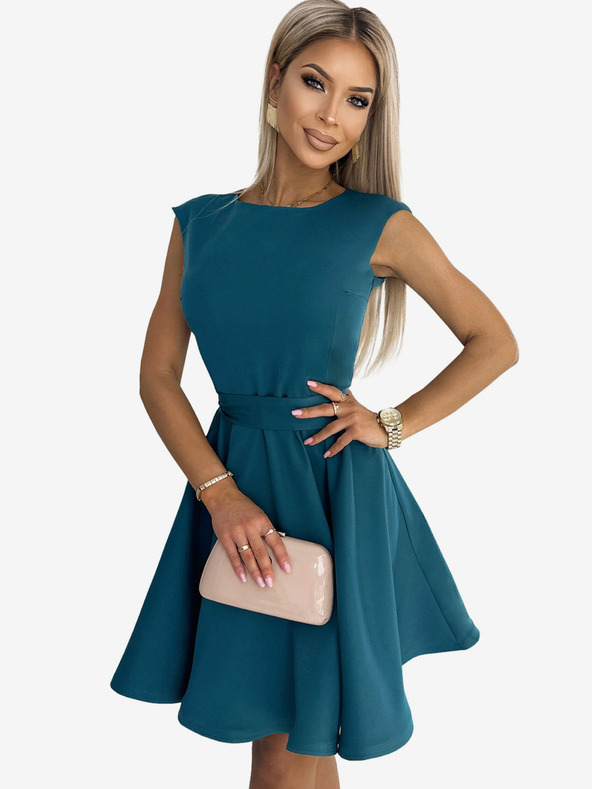 numoco Lepršava haljina s malim rukavima - boja mora Numoco