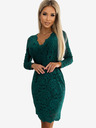 numoco Čipkasta haljina s dekolteom i dugim rukavima - Green Numoco
