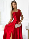 numoco Duga elegantna satenska haljina na jedno rame - crvena Numoco