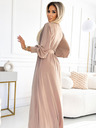 numoco FIORELLA Duga haljina sa širokim pojasom i dekolteom - bež Numoco
