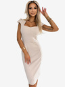 numoco Elegantna midi haljina s lijepim dekolteom - bež Numoco
