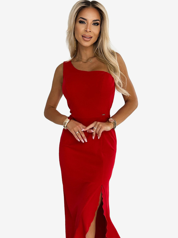 numoco Duga haljina na jedno rame - crvena Numoco