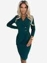 numoco Haljina s dekolteom, gumbima i kragnom - Green Numoco