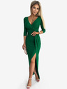 numoco Sjajna haljina s izrezom i prorezom na nogavici - zelena Numoco