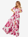 numoco Duga haljina s volanima - veliki ružičasti cvjetovi Numoco