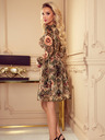 numoco Haljina od šifona s dekolteom i vezanjem - leopard print + ruža Numoco