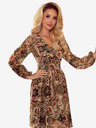 numoco Haljina od šifona s dekolteom i vezanjem - leopard print + ruža Numoco