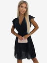 numoco Šifonska plisirana haljina s naboranim izrezom - crna Numoco