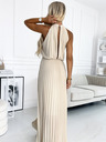 numoco Plisirana midi haljina s padajućim izrezom - bež Numoco