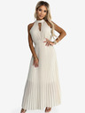 numoco Plisirana midi haljina s padajućim izrezom - bež Numoco