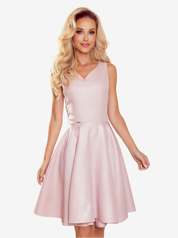 numoco Lepršava haljina - izrez u obliku srca - puderasto roza + Numoco svjetlucavo