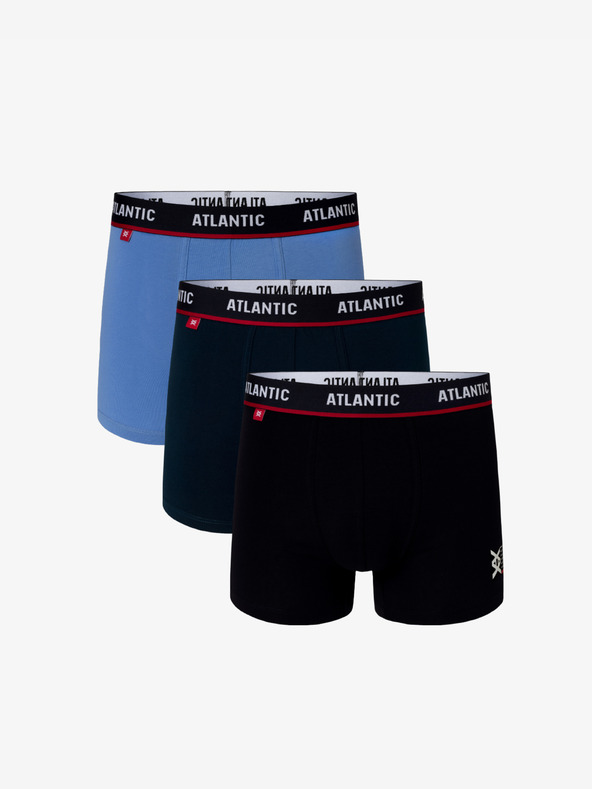 Atlantic 3-PACK Muške bokserice ATLANTIC - tamno plava, plava, tamno plava