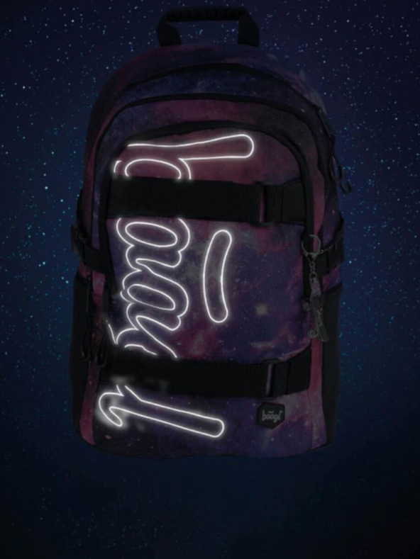 BAAGL  Ljubičasta 3 kompleta skate galaxy: ruksak, pernica, Baagl torba