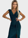 numoco Sjajna haljina kratkih rukava, dekoltea i proreza za noge - zelena Numoco
