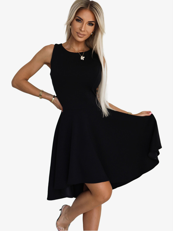 numoco Unikatna haljina sa dužim leđima - crna Numoco