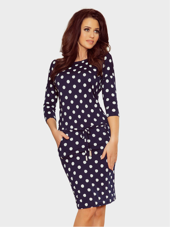 numoco Sportska haljina na vezice i džepove - tamno plava + Numoco točkice