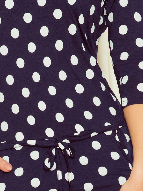 numoco Sportska haljina na vezice i džepove - tamno plava + Numoco točkice