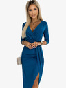 numoco Sjajna haljina s izrezom i prorezom na nogavici - boja mora Numoco