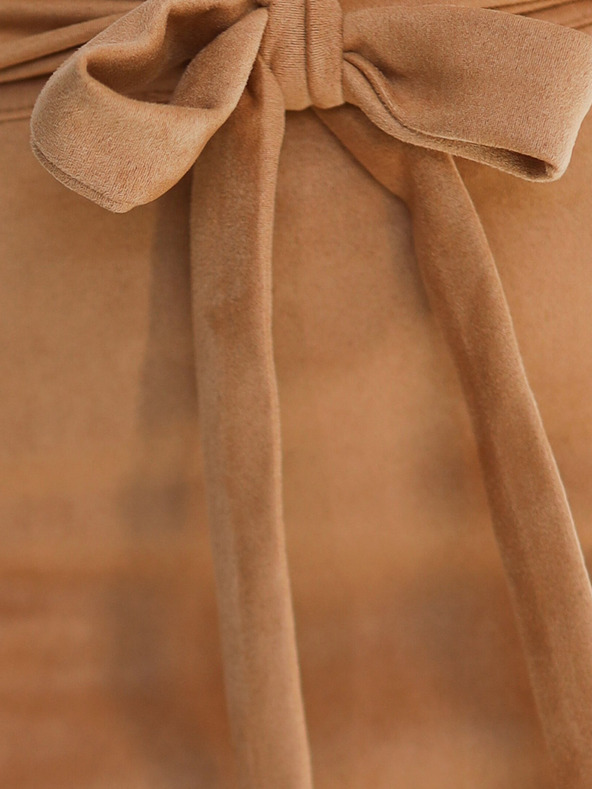 numoco Suknja od brušene kože na veze - karamel boje Numoco