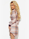numoco Haljina košulja s gumbima - bež i bijeli karirani Numoco
