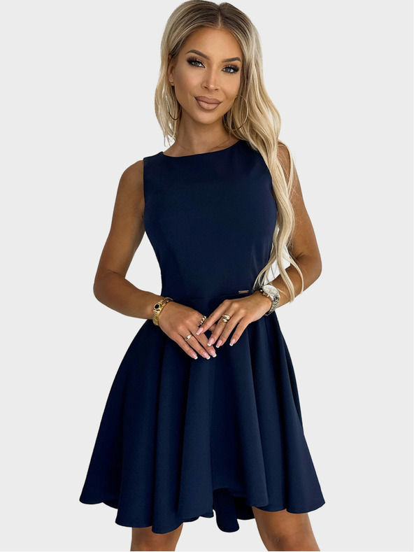 numoco Elegantna haljina s dužim leđima - tamno plava Numoco