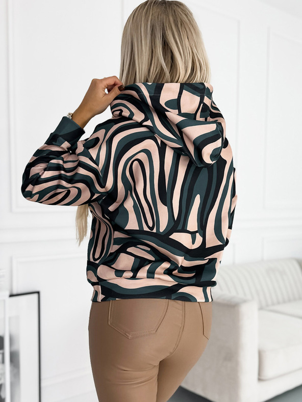 numoco Kangaroo sweatshirt - zeleno-bež vuna Numoco