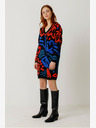 SKFK Plavo-narančasta ženska džemper haljina SKFK s uzorkom