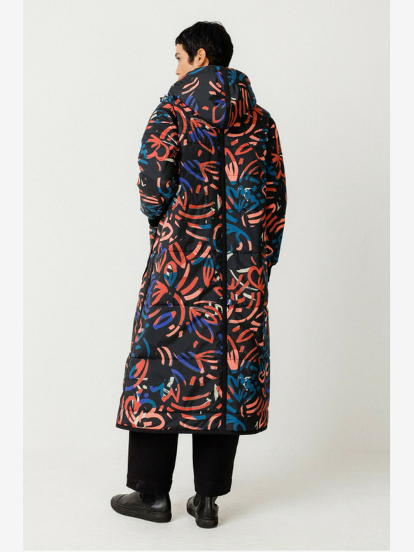 SKFK Plavo-narančasti ženski zimski kaput s uzorkom SKFK